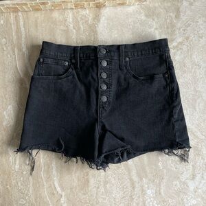 black madewell high waisted jean shorts
